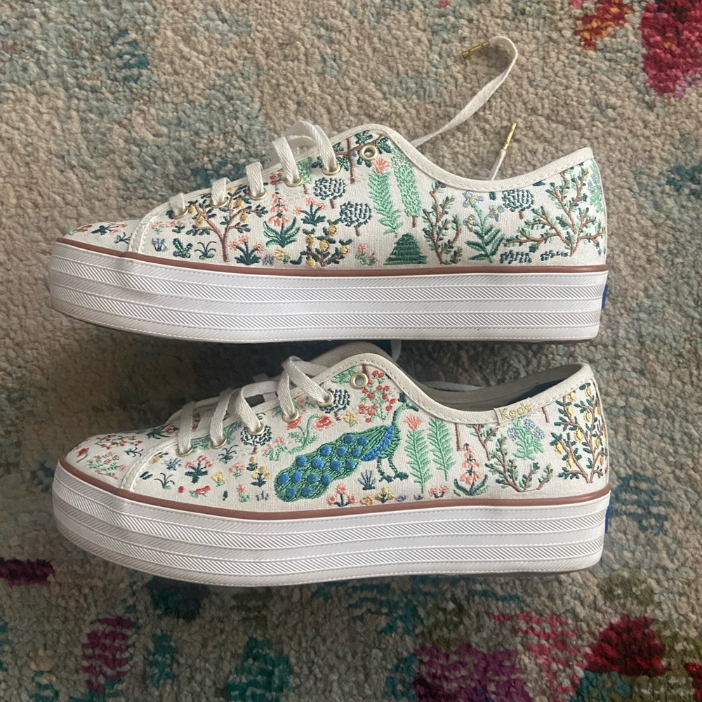 Keds x Rifle Paper Co triple kick sneakers